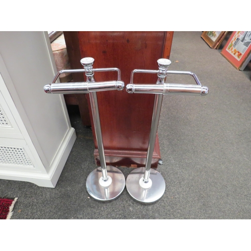 1240 - Two chrome toilet roll holders