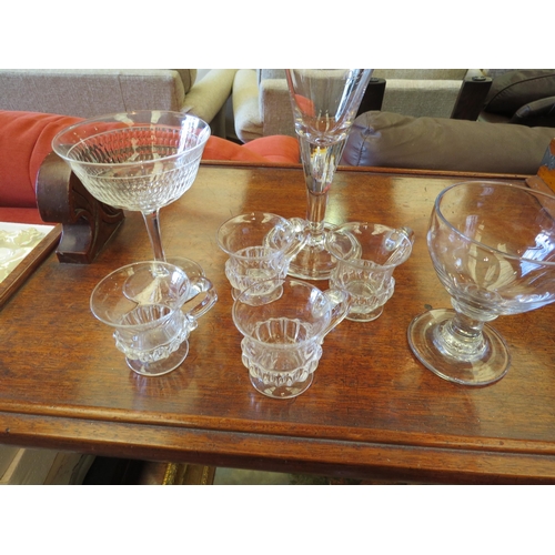 1277 - Seven Victorian and later glasses including custard cups, rummer, champagne and ale