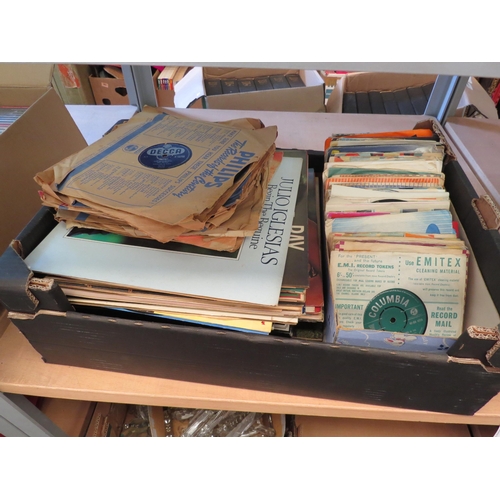 1316 - A box of vinyl records including LP's, 7