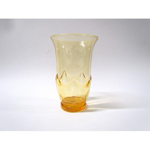 1533 - A Whitefriars 9001 swag vase in amber, 18cm high