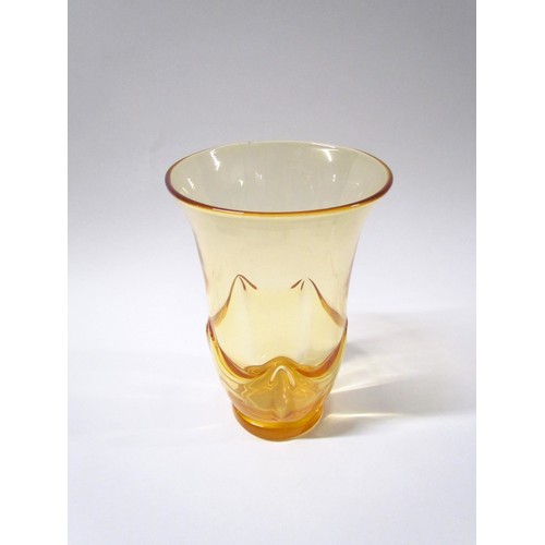 1533 - A Whitefriars 9001 swag vase in amber, 18cm high