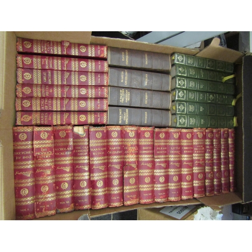 1644 - Two boxes of Charles Dickens Works, including 22 volumes, published The London Book Co., 1909, unifo... 