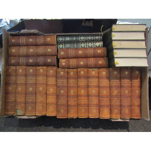 1644 - Two boxes of Charles Dickens Works, including 22 volumes, published The London Book Co., 1909, unifo... 