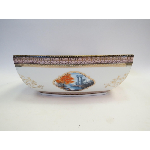 1350 - A porcelain bowl, gilt decoration of classical scene, boxed