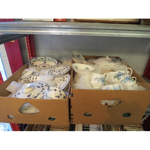 1364 - Two boxes containing a quantity of Royal Doulton ‘Yorktown’ and Royal Albert ‘Forget-Me-Not’ wares