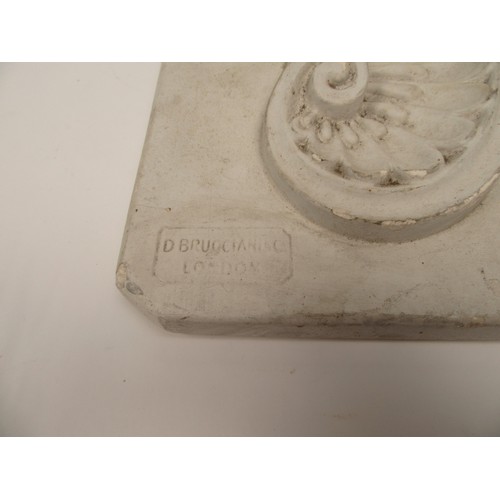 6268 - A plaster wall plaque No.2315 D. BRUCCIANI and Co..., London. 27cm x 20cm