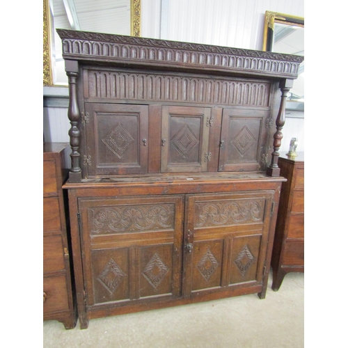 2096 - A carved oak court cupboard