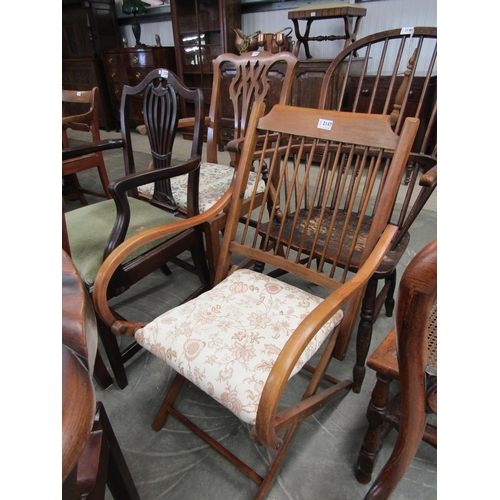 2162 - An Edwardian mahogany folding steamer chair