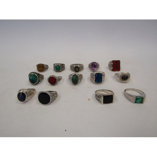 1473 - A quantity of mostly 925 rings including stone set examples, 115g total