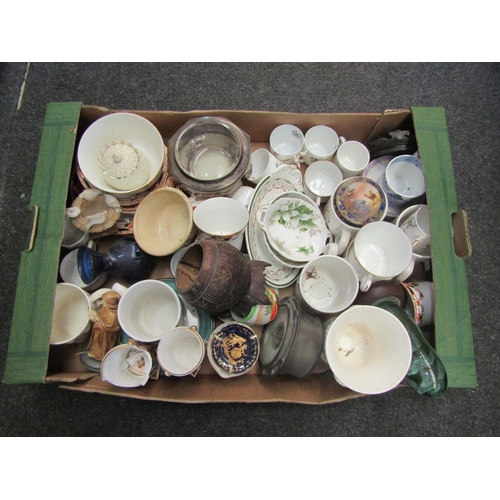 1639 - A quantity of Royal commemorative ceramics and other collectables including tin, dump glass and Orie... 