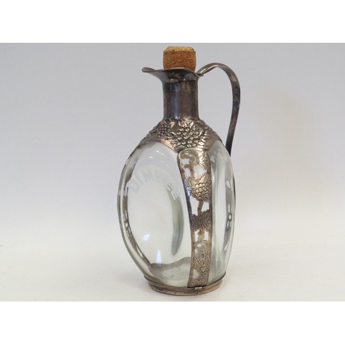 1023 - A sterling silver bound Haig Dimple whisky bottle (empty). 21cm tall