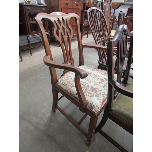 2143 - A Georgian style mahogany armchair with Gothic back