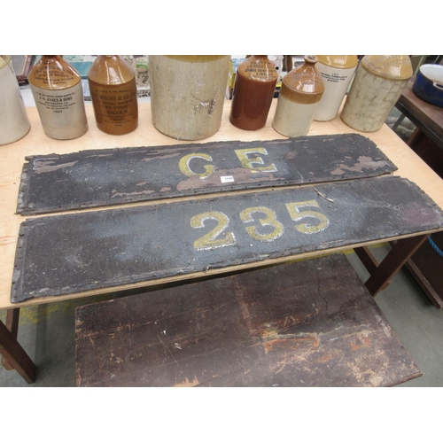 2048 - Two Great Eastern Railway carriage boards