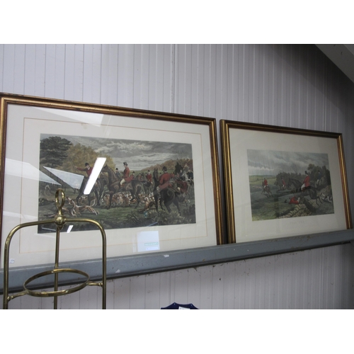 2114 - A set of four large reproduction hunting prints 