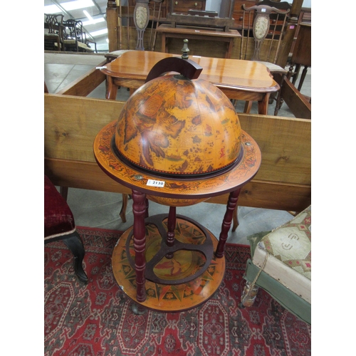 2130 - A mahogany classic globe drinks bar