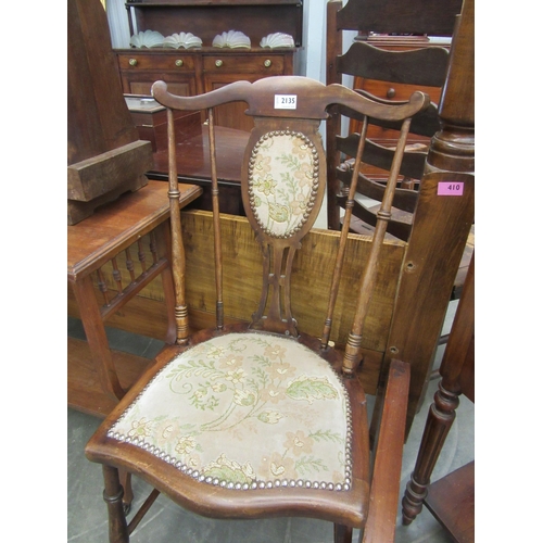 2135 - A pair of Victorian mahogany bedroom chairs, studded upholstery