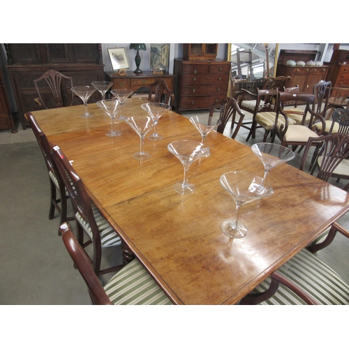 2151 - A 19th Century mahogany dining table, pull out mechanism with two extra leaves, 73cm x 258cm x 135cm