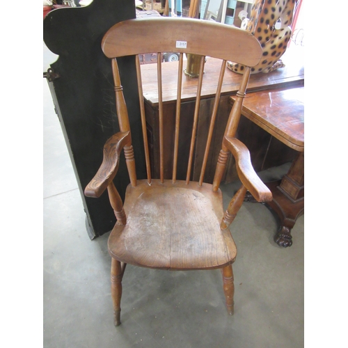 2157 - A Victorian ash high back Windsor chair