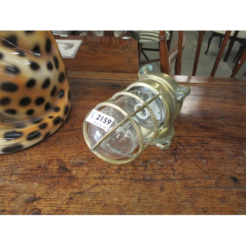 2159 - A pair brass bulk head lights