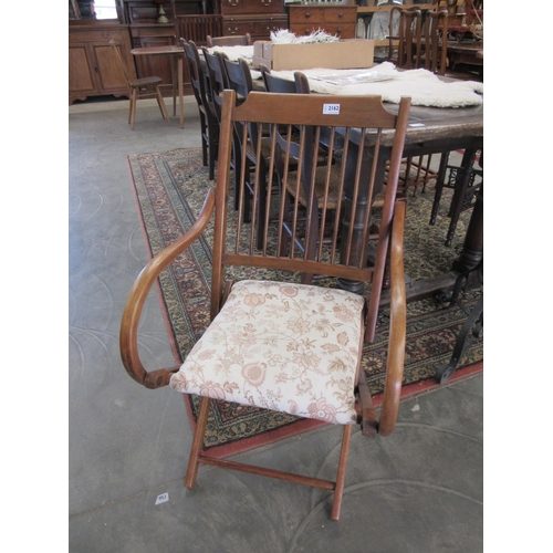 2162 - An Edwardian mahogany folding steamer chair