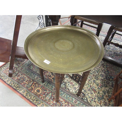 2173 - An Indian brass topped table