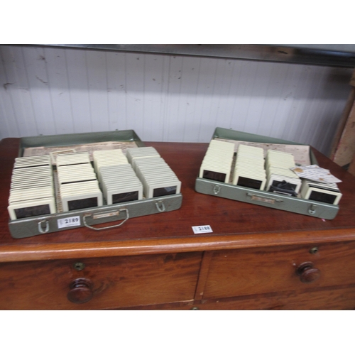 2189 - Two metal slide boxes, containing 1960s photographic slide 