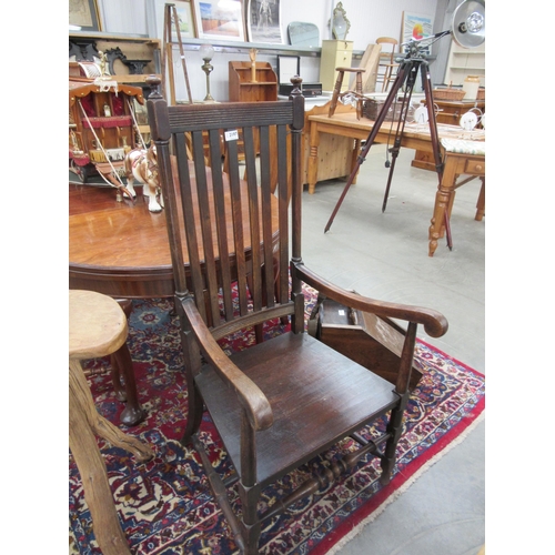 2197 - An Edwardian oak elbow chair