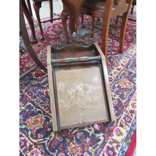 2198 - A Victorian copper embossed oak coal scuttle