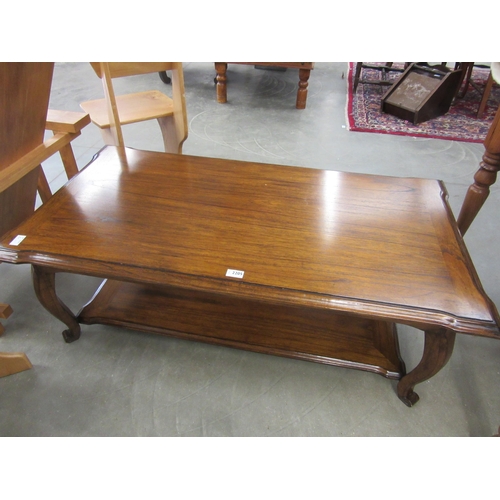 2205 - A hardwood coffee table with undertier