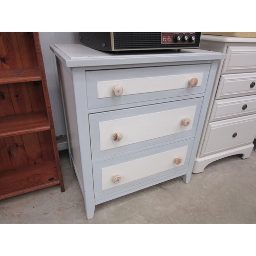 2227 - A painted habitat chest of three drawers