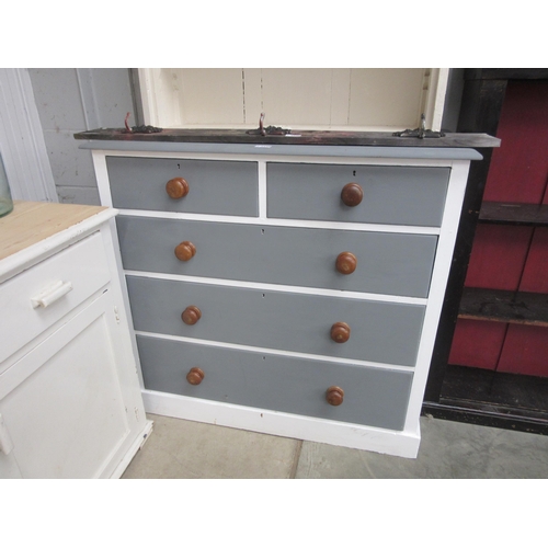 2240 - A Victorian painted two over three chest of drawers