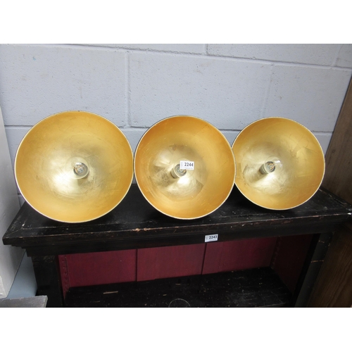 2244 - Three black and gold celing lights