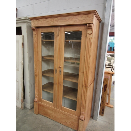 2247 - A Victorian pine glazed display cabinet