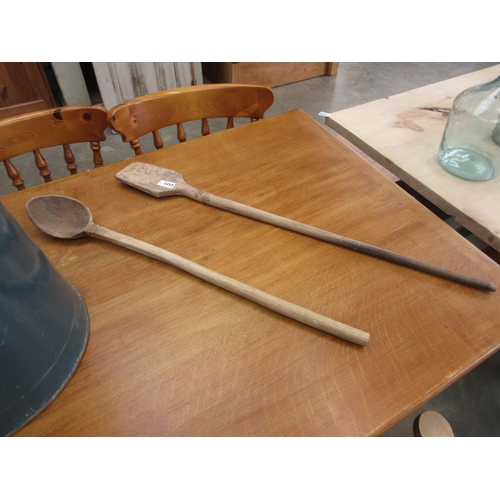 2255 - Two large wooden spoons