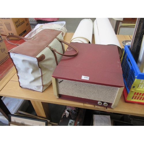 2305 - A Monach record player and a sewing machine