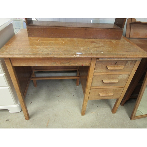 2311 - A Mid Century oak three drawer desk