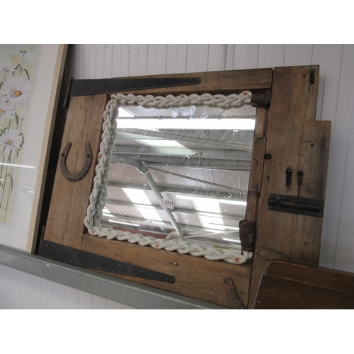 2313 - A rustic stable door equestrian themed mirror