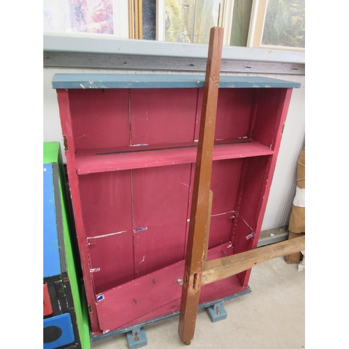 2317 - A wild painted oak bureau and a painted bookcase (2)