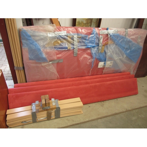 2327 - A John Lewis superking red suede bed frame