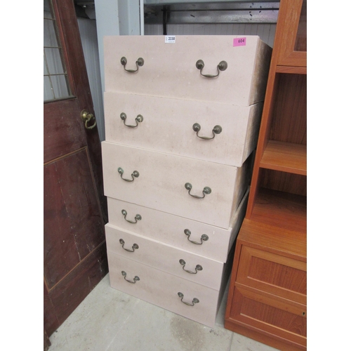 2330 - Six drawers with swan neck handles