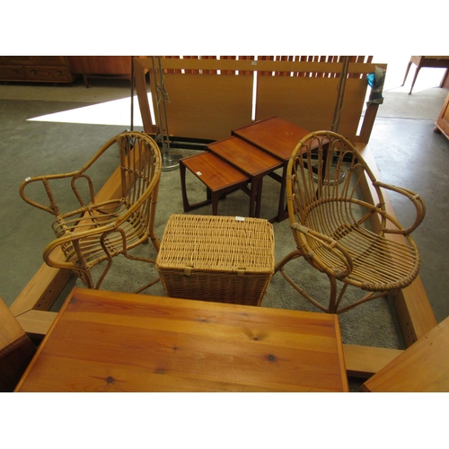 2354 - Two similar bamboo easy chairs