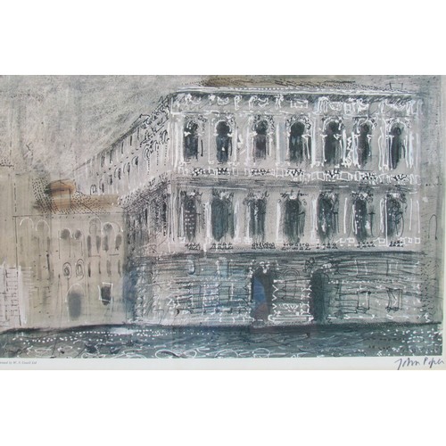 7105 - JOHN PIPER (1903-1992) (ARR) : A signed print of Palazzo Pesaro, printed by W.S Cowell ltd. Image si... 