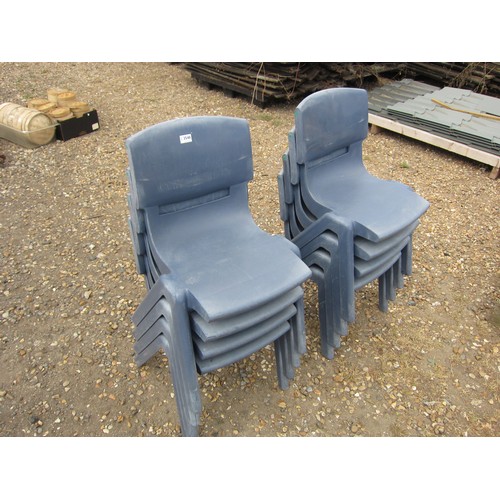 3560 - Eight Italian design sebel postura plastic stacking chairs