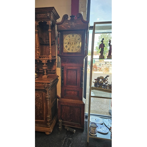 4015 - A Regency 8-day longcase clock, the Roman hand-painted dial decorated with exotic birds, second subs... 