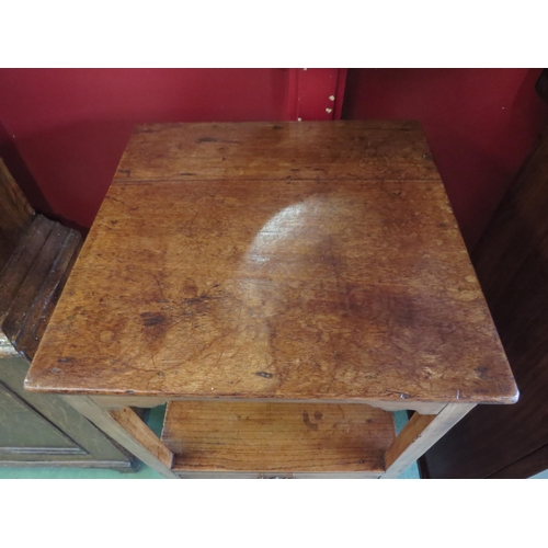 4020 - A 19th Century elm and fruitwood gentleman's three tier washstand with single drawer, 76cm tall x 34... 