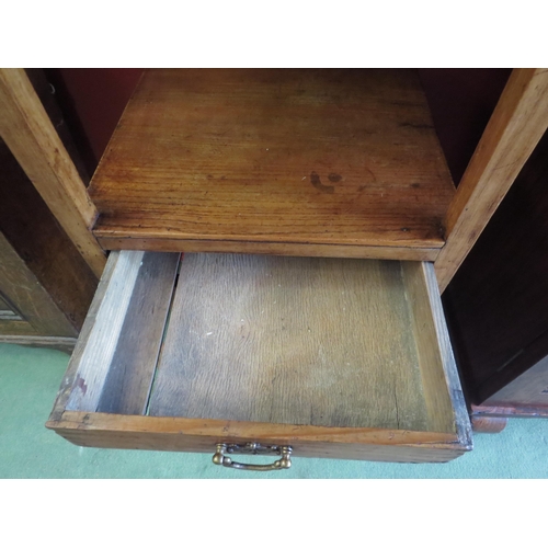 4020 - A 19th Century elm and fruitwood gentleman's three tier washstand with single drawer, 76cm tall x 34... 