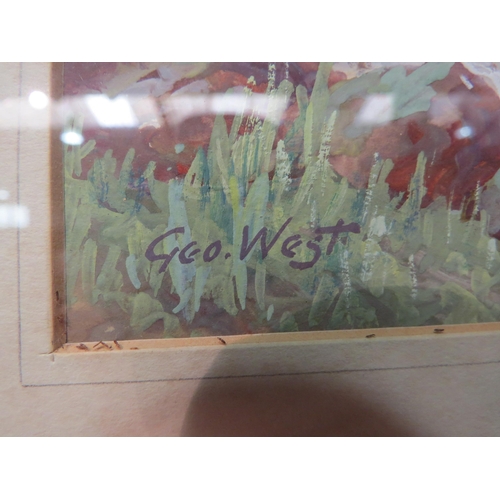 4029 - GEORGE WEST (XX): Two framed and glazed water and body colours - Welsh coastal scene and river scene... 