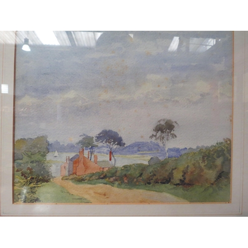 4031 - JAMES WILLIAM LOWTHER (1855-1949) 1st Viscount Ullswater: A watercolour of Campsea Ashe, framed and ... 