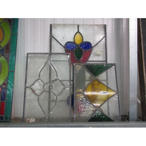 2084 - Three sections of assorted leaded glass