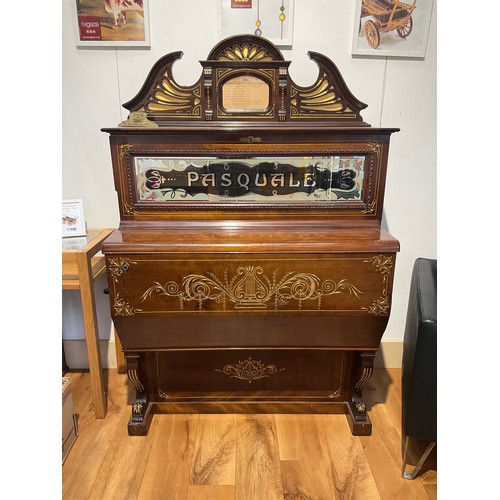 9001 - A 48 note Pasquale/Todd hand-wound barrel piano. Originally an automatic piano, it was owned as such... 